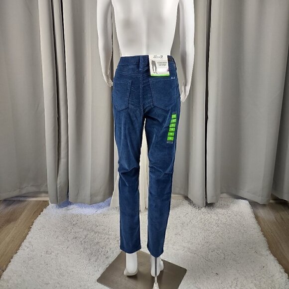 Seven7 Cotton Blue Ultra High Rise Skinny Corduroy 5 Pocket Jeans Size 10 (NWT) - Picture 3 of 12